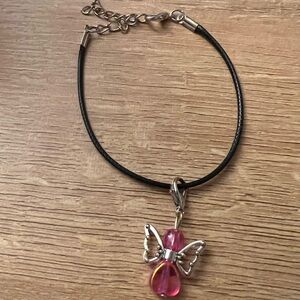 Pink Angel Pendant Bracelet